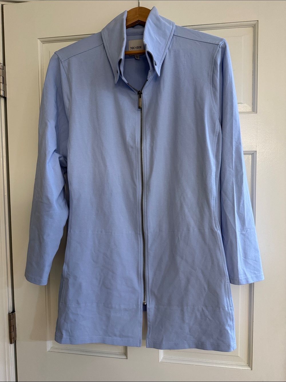 NIC+ZOE Light Blue Zip-Front Utility Jacket